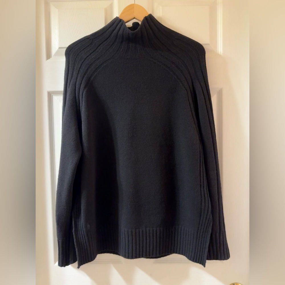 Polo Ralph Lauren Black Wool Cashmere Turtleneck Sweater - Longline - Size M